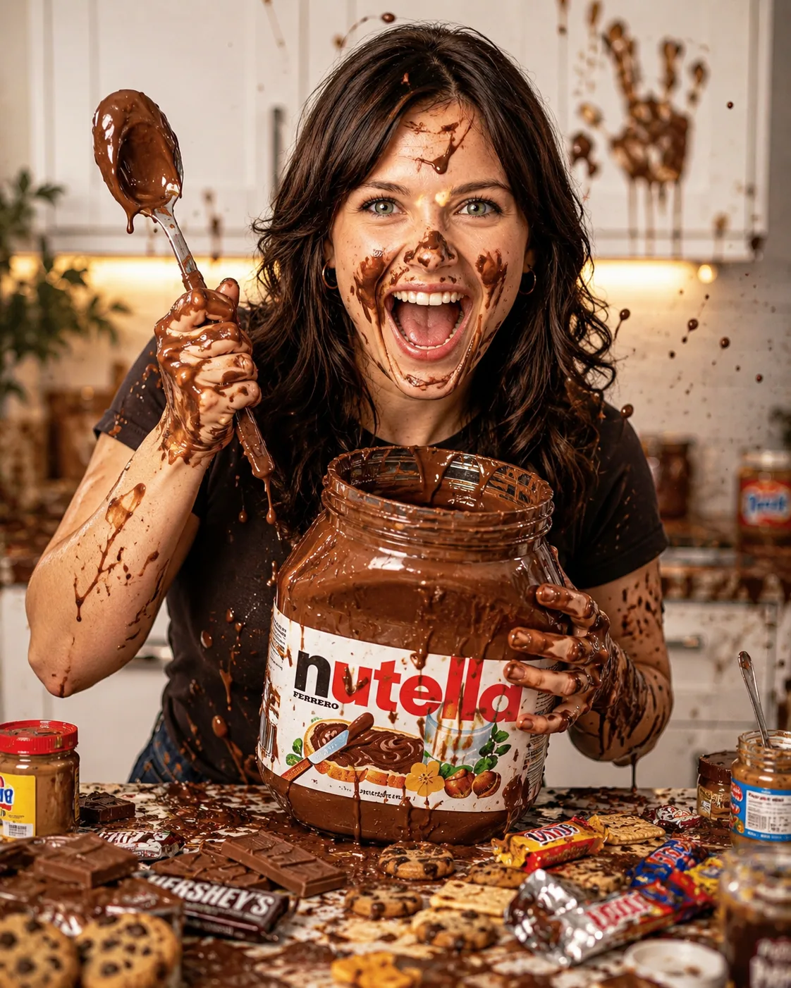 A comical image of a Nutella festival